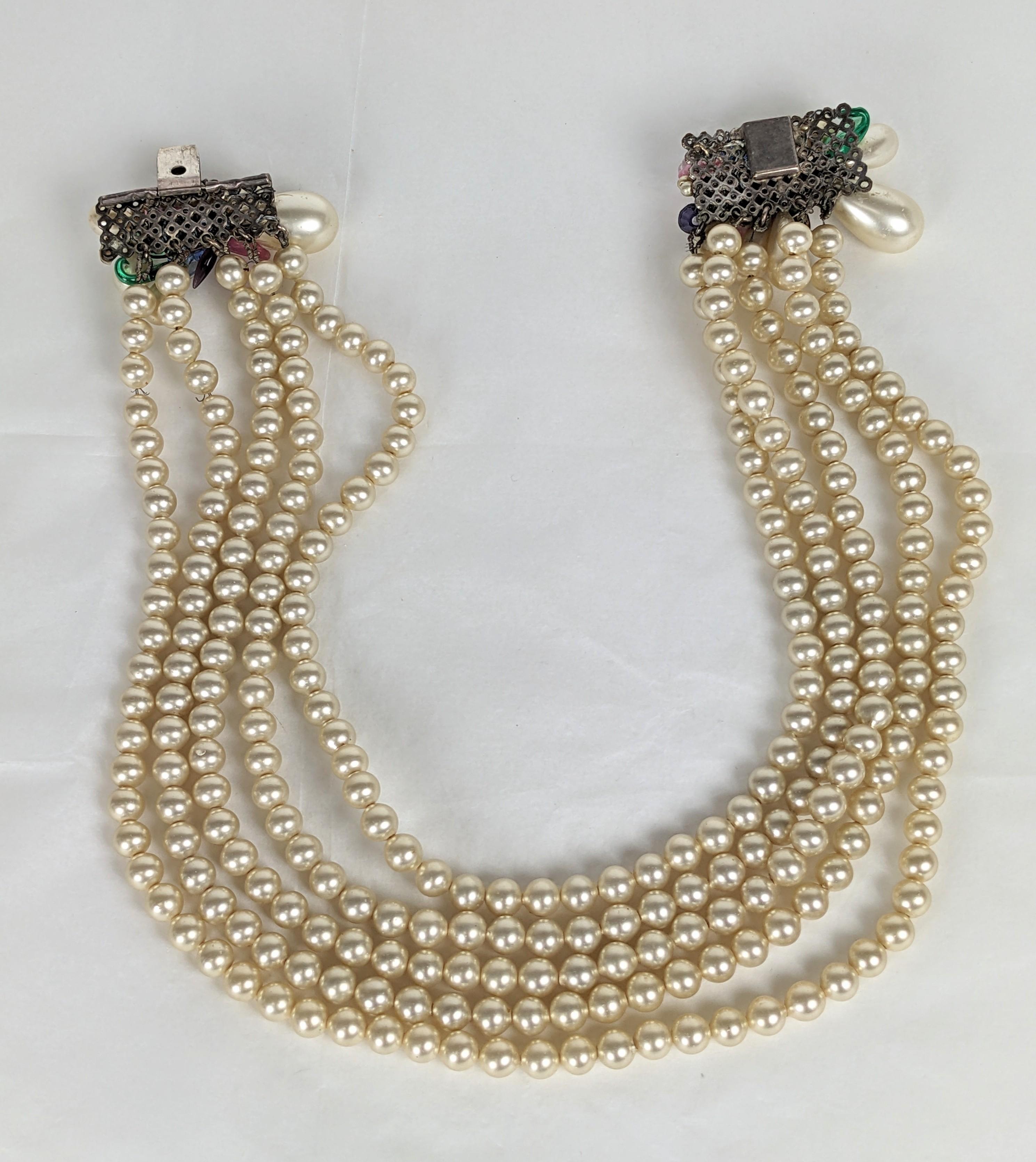 Collana elaborata di perle di vetro Louis Rousselet Gripoix in vendita 3