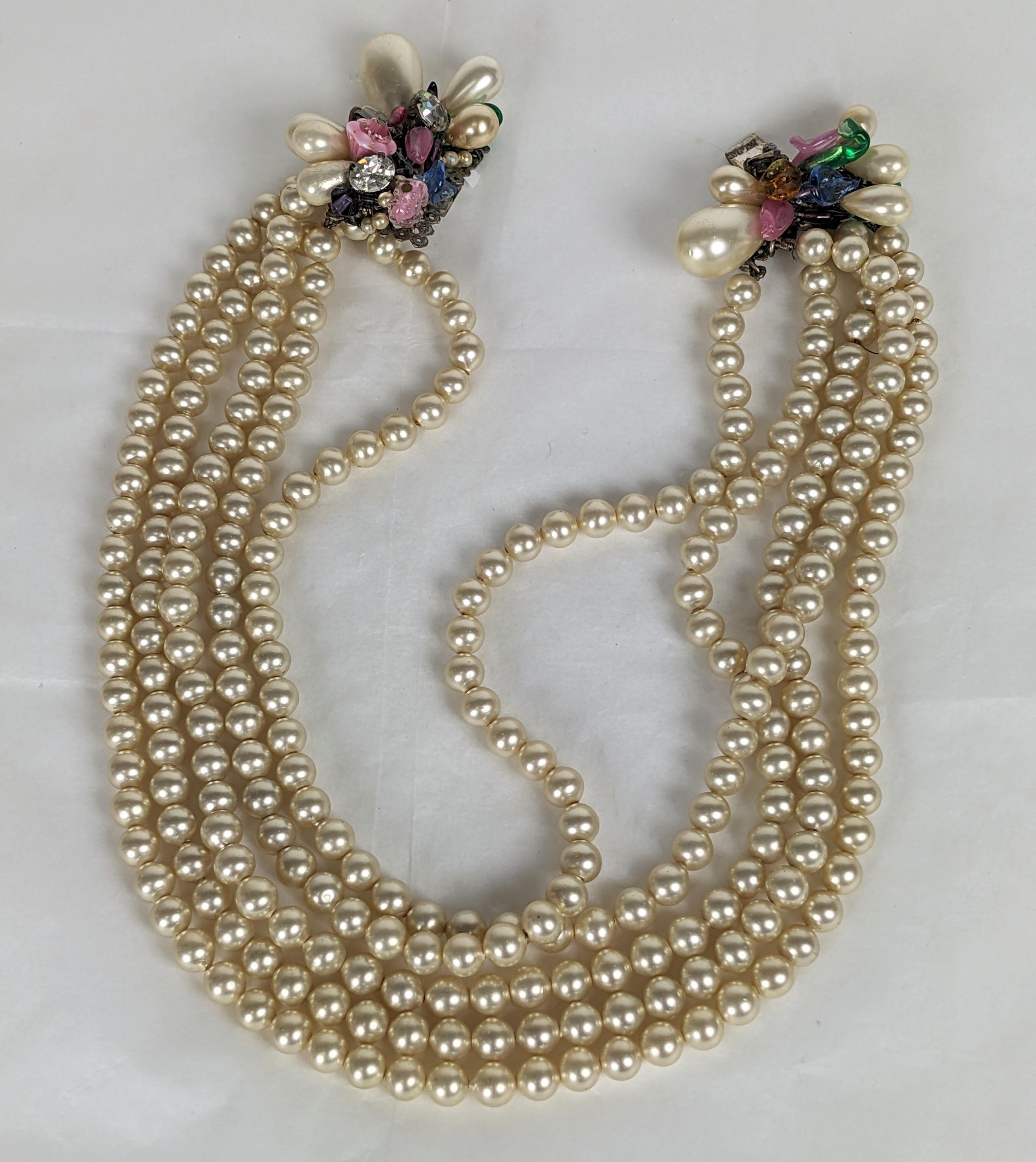 Collana elaborata di perle di vetro Louis Rousselet Gripoix in vendita 2