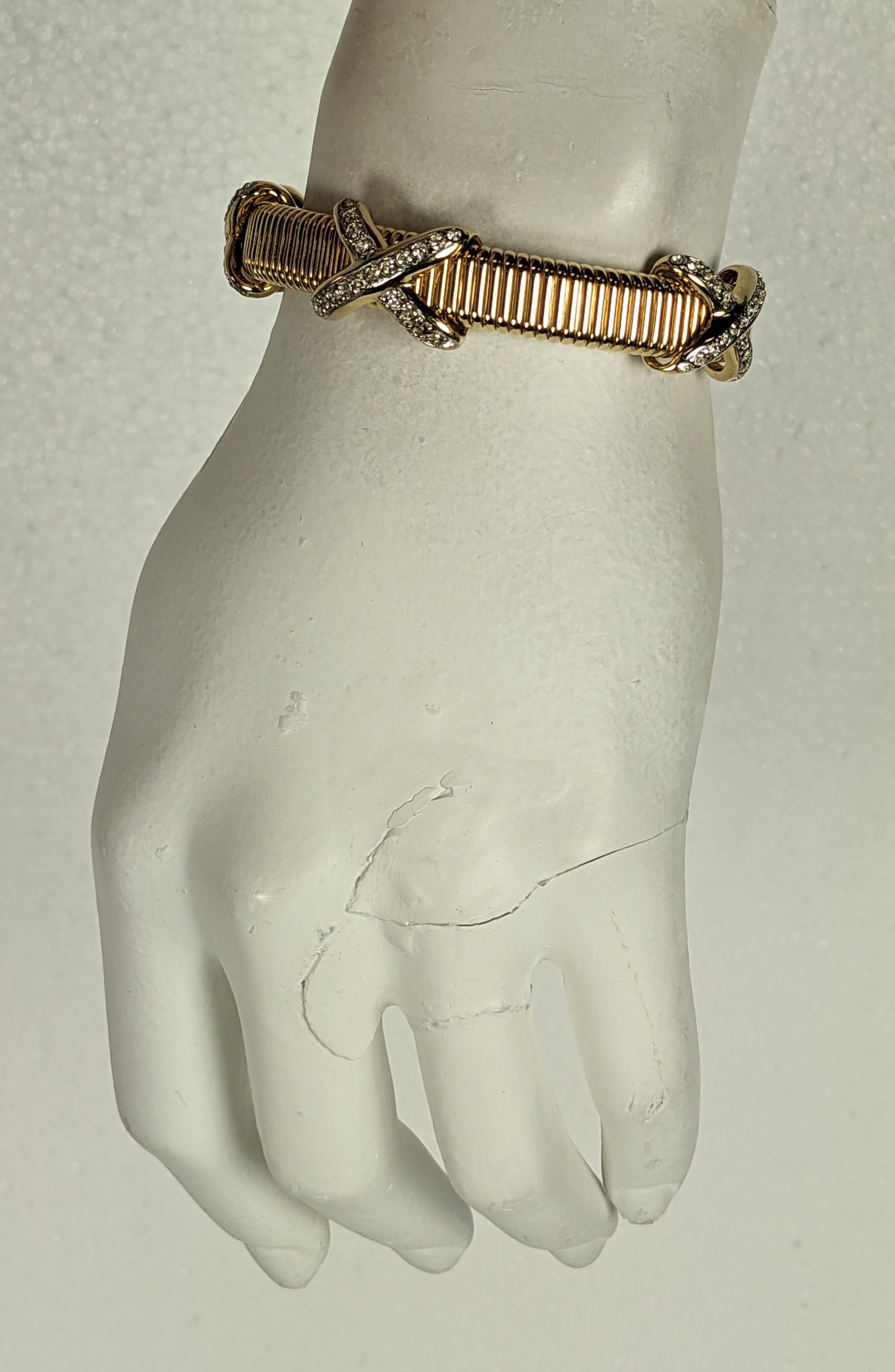 Bulgari Style Gilt Pave Collar and Cuff For Sale 3