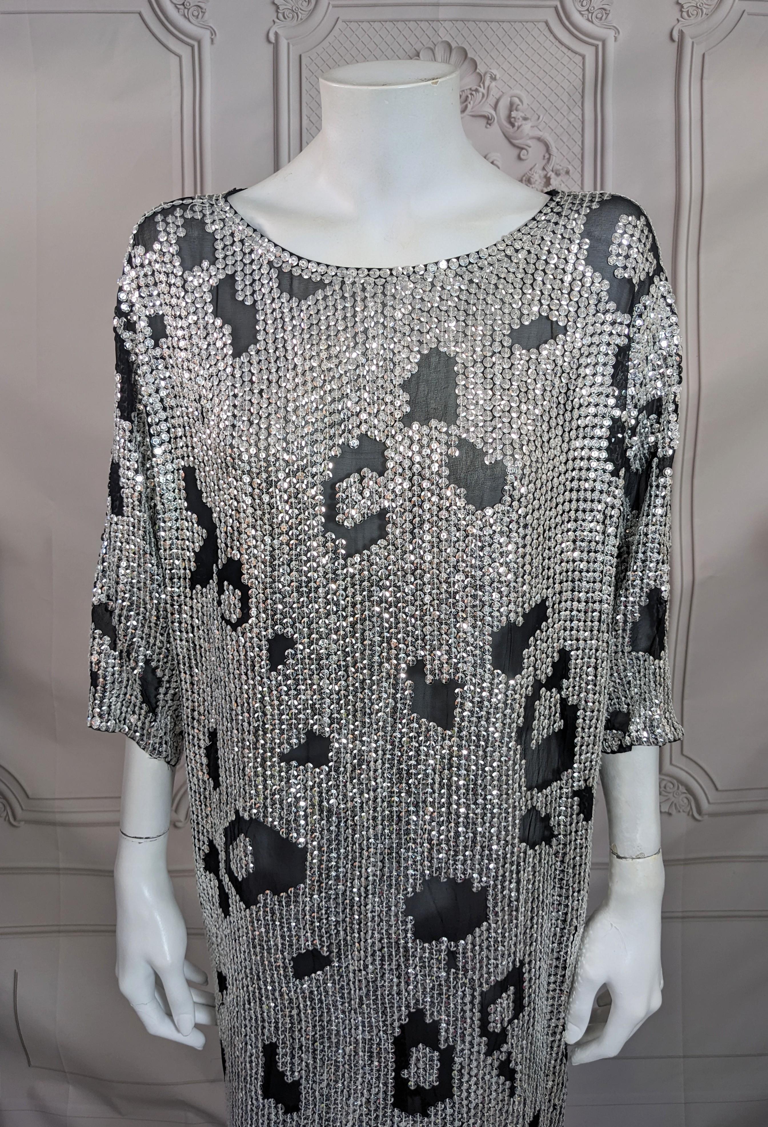 Gris Hattie - Robe à paillettes imprimé animal en vente