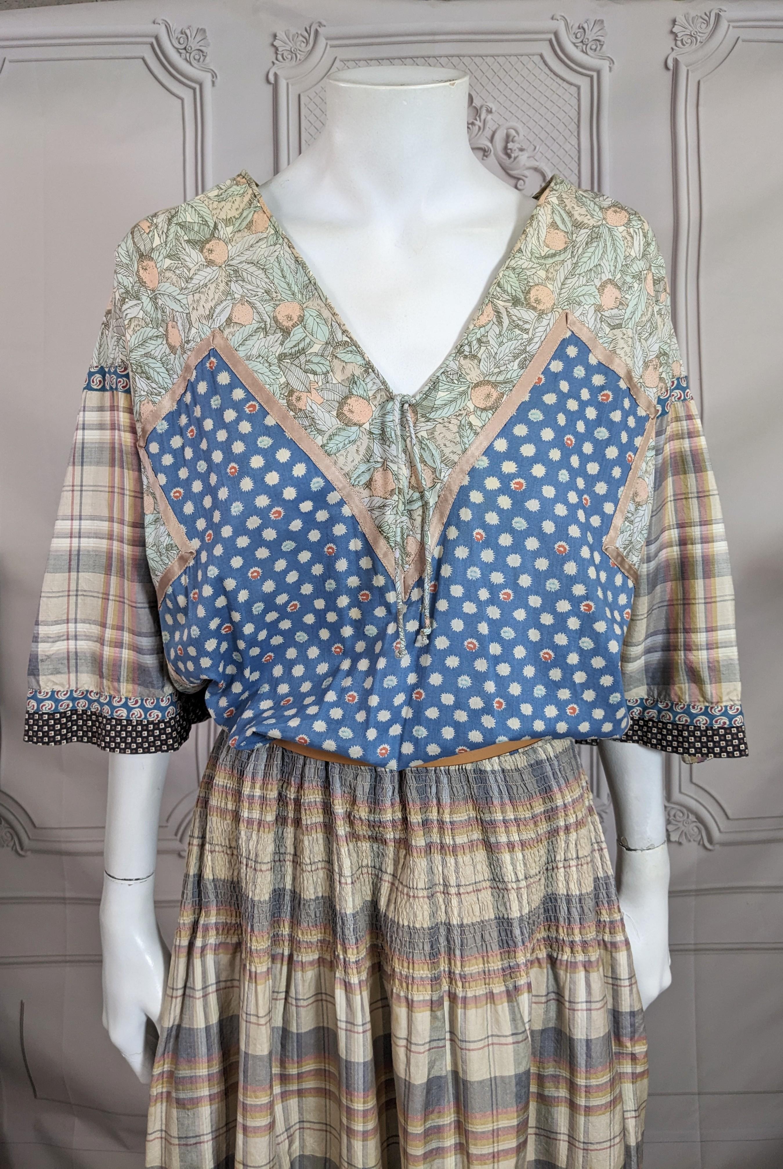 Gris Koos Van den Akker - Robe bohème à carreaux en vente
