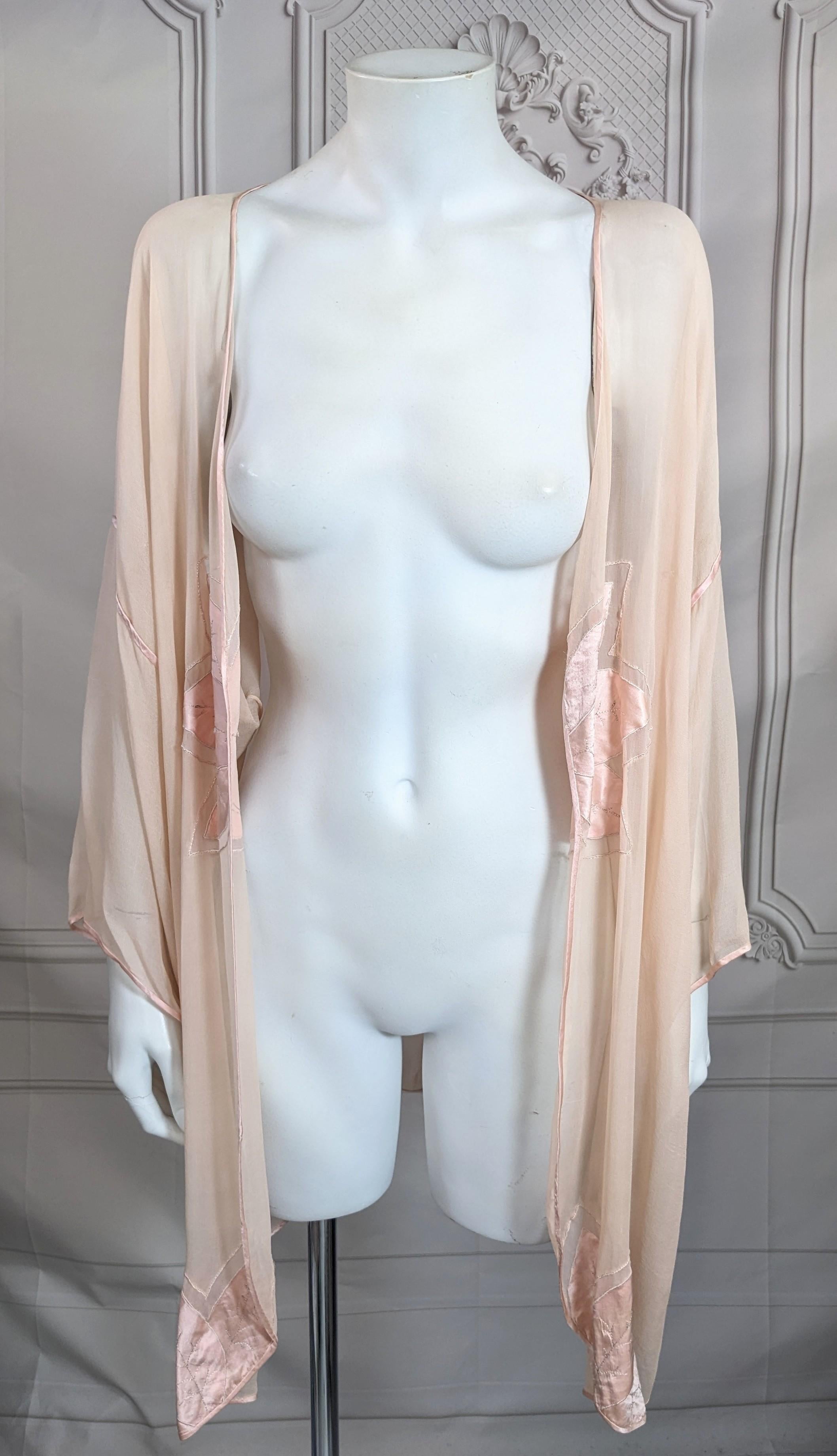 Art Deco Chiffon und Satin Dessous Top im Angebot 3