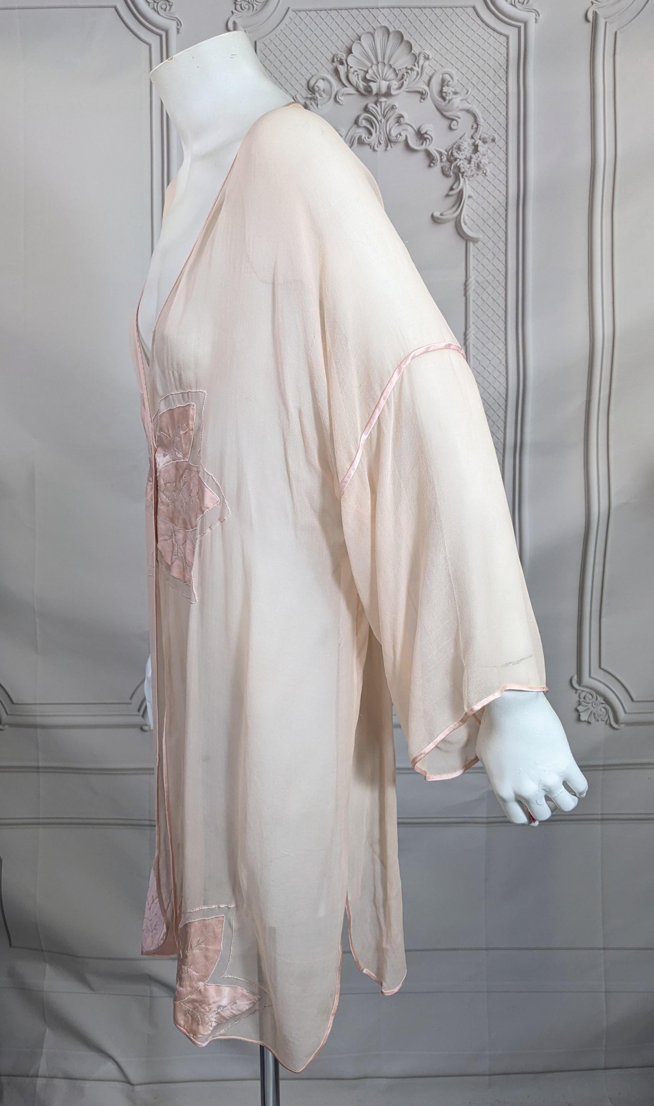 Art Deco Chiffon und Satin Dessous Top im Zustand „Gut“ im Angebot in New York, NY