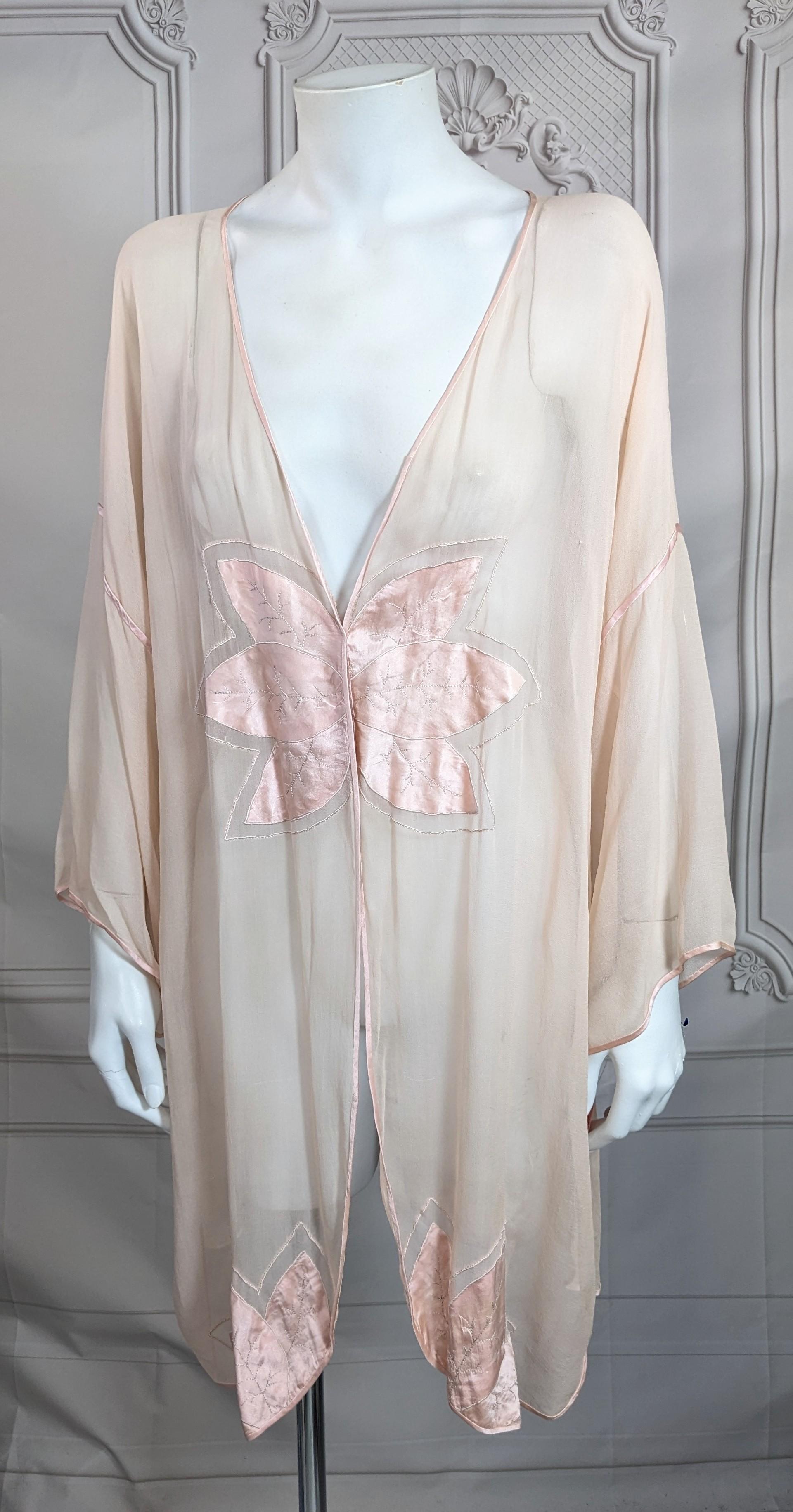 Art Deco Chiffon und Satin Dessous Top im Angebot 1
