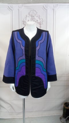 Giacca in cotone con applicazioni artigianali degli anni '70, G. Girvin, Seattle.