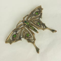 Art Nouveau Jeweled Butterfly Brooch