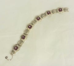 Art Deco Tutti Frutti Melon Cabochon Ruby Bracelet