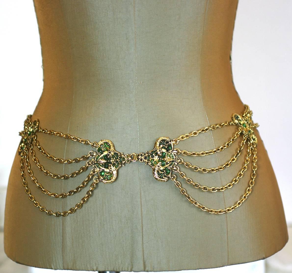 Ceinture serpent de mer Coco Chanel en verre coulé précoce en vente 5