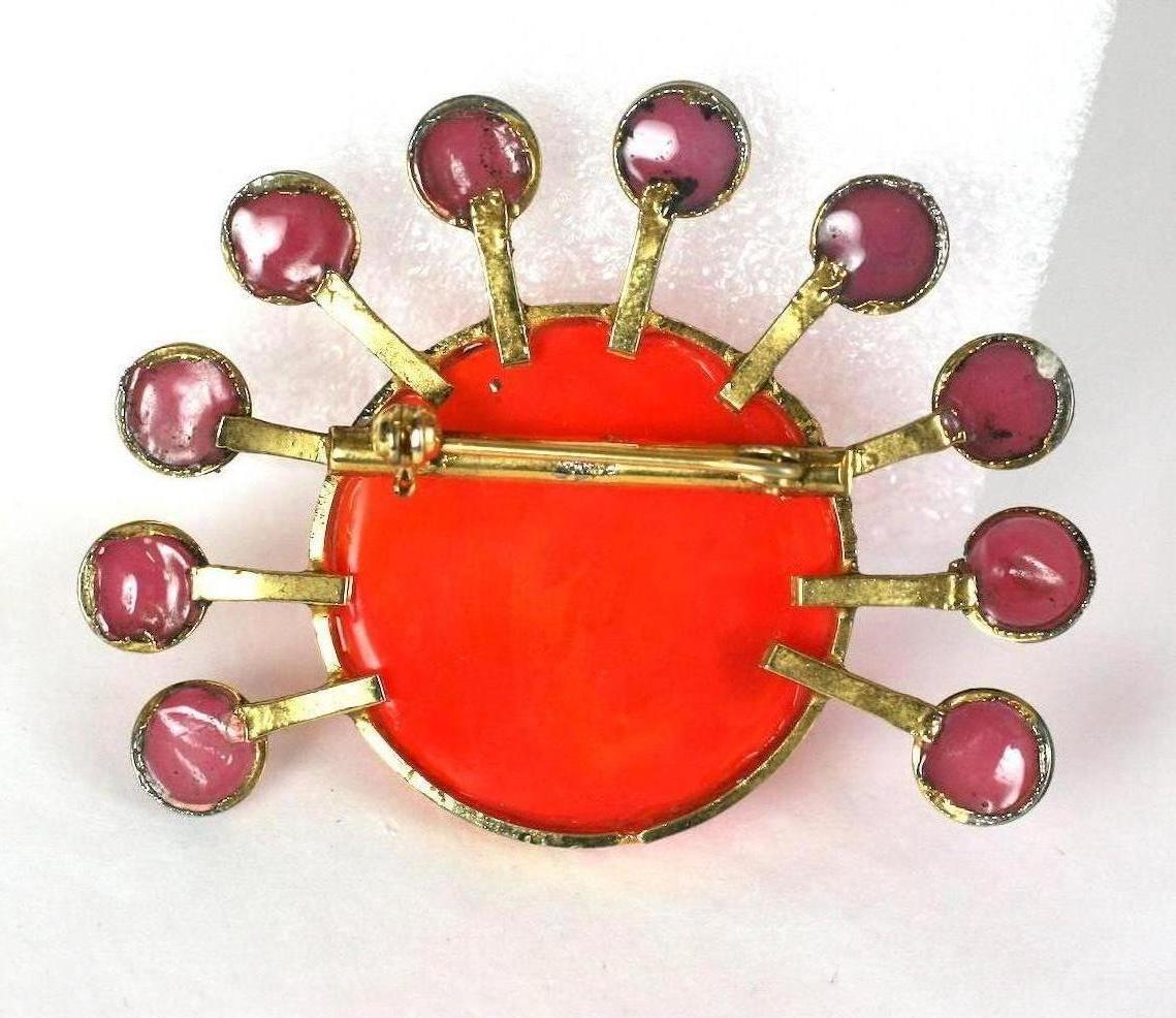Yves Saint Laurent Maison Gripoix Sun Brooch In Excellent Condition For Sale In New York, NY