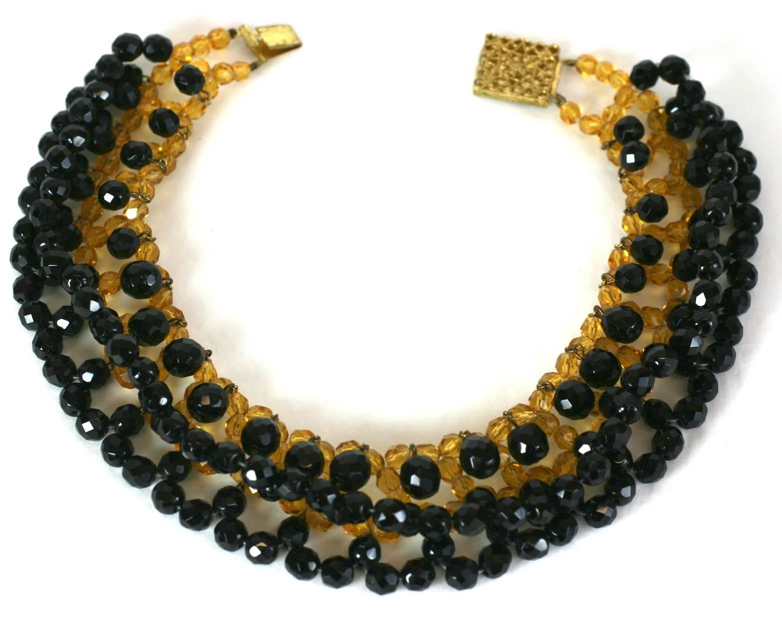 Elaborate French Citrine and Jet Collar In Excellent Condition For Sale In New York, NY