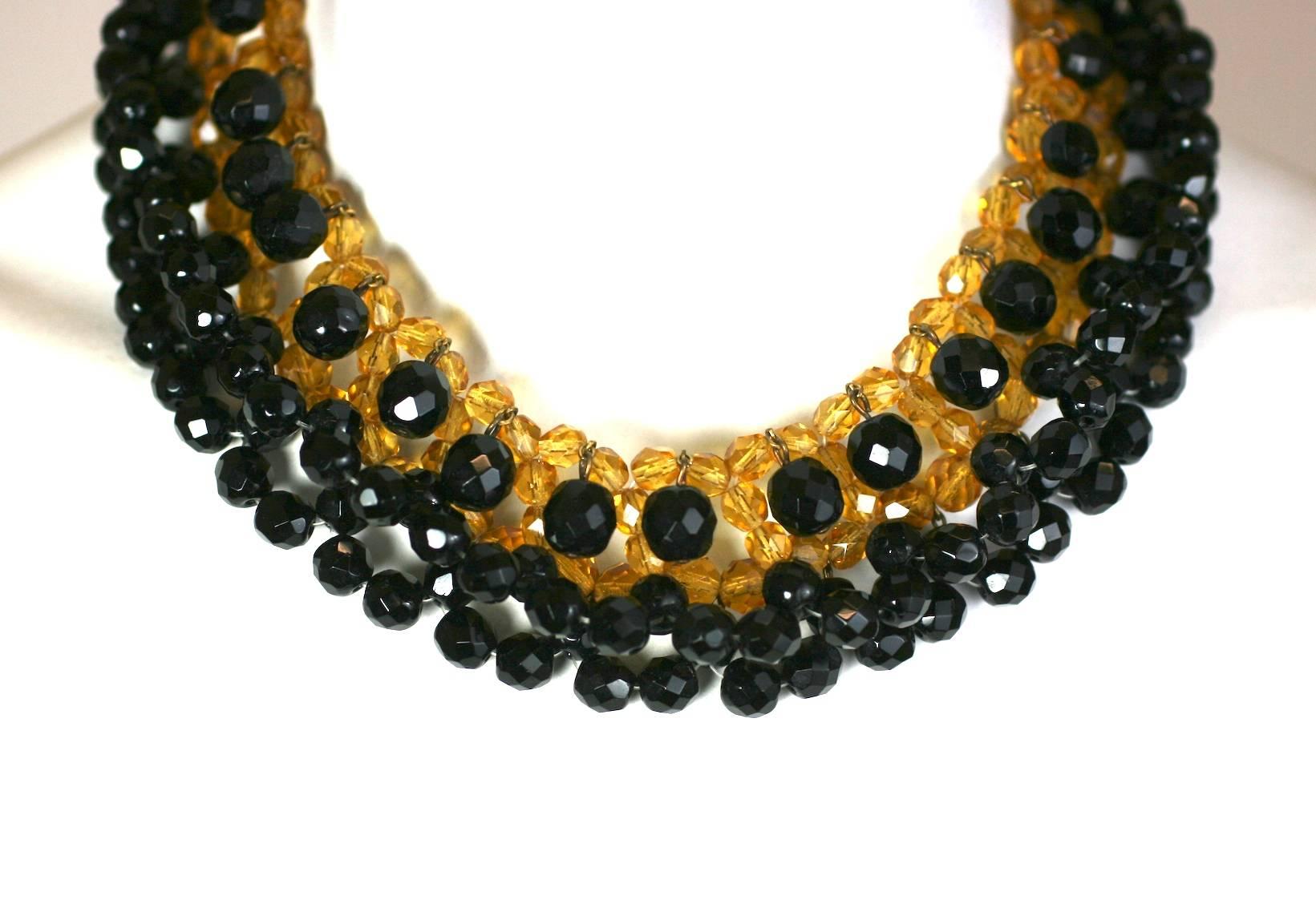 Elaborate French Citrine and Jet Collar For Sale 1