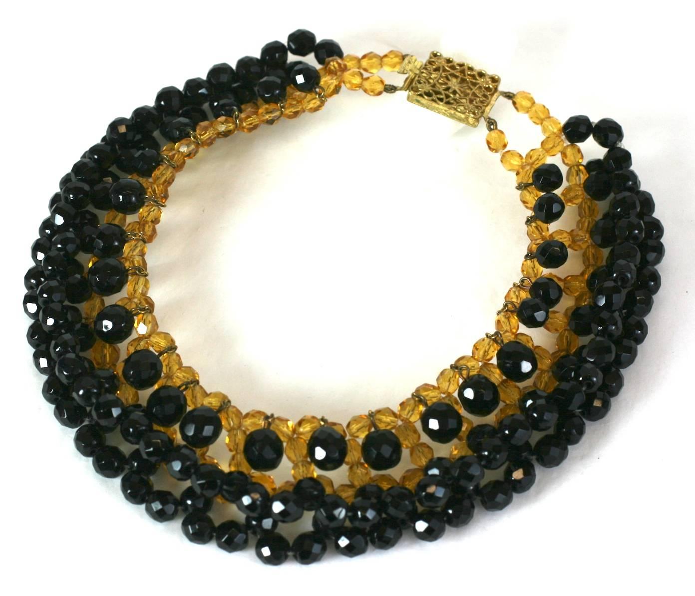 Elaborate French Citrine and Jet Collar For Sale 2