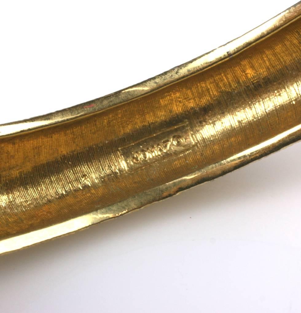Jomaz Textured Bangle in Gold and Silver Gilt In Excellent Condition For Sale In New York, NY
