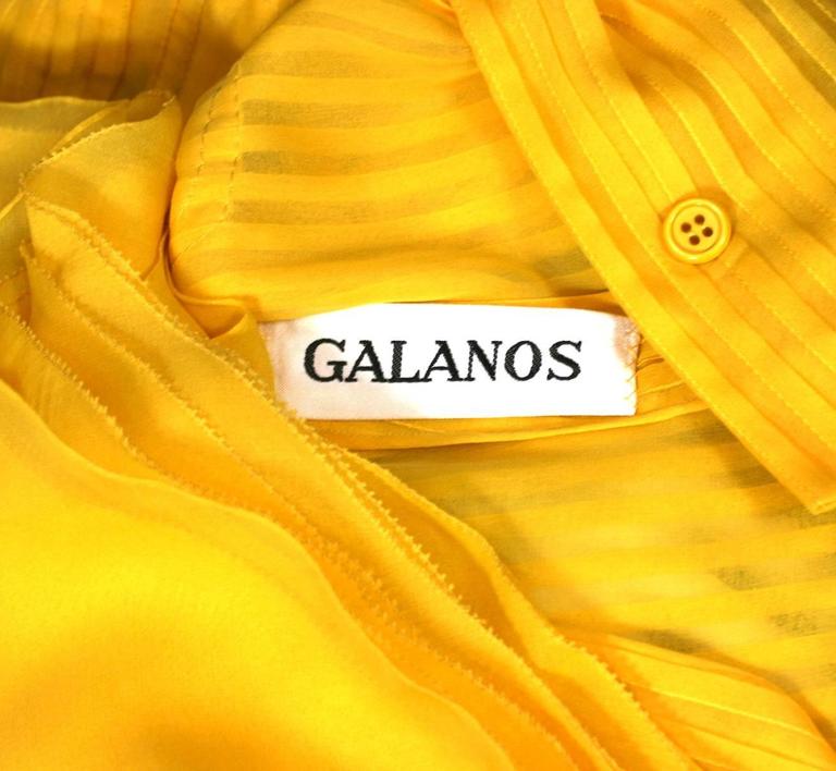 Galanos Charming Chrome Yellow Chiffon Skirt Ensemble For Sale 4