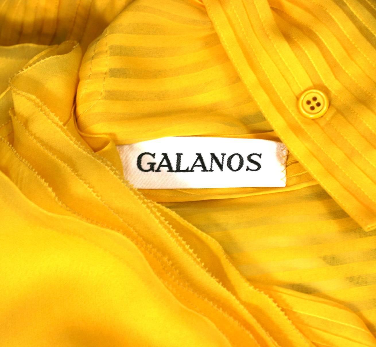 Galanos Charming Chrome Yellow Chiffon Skirt Ensemble For Sale 3
