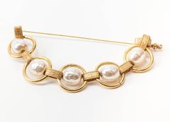 Miriam Haskell Baroque Pearl and Chain Stickpin