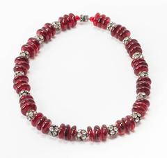 Maison Gripoix Ruby Pate de Verre Necklace