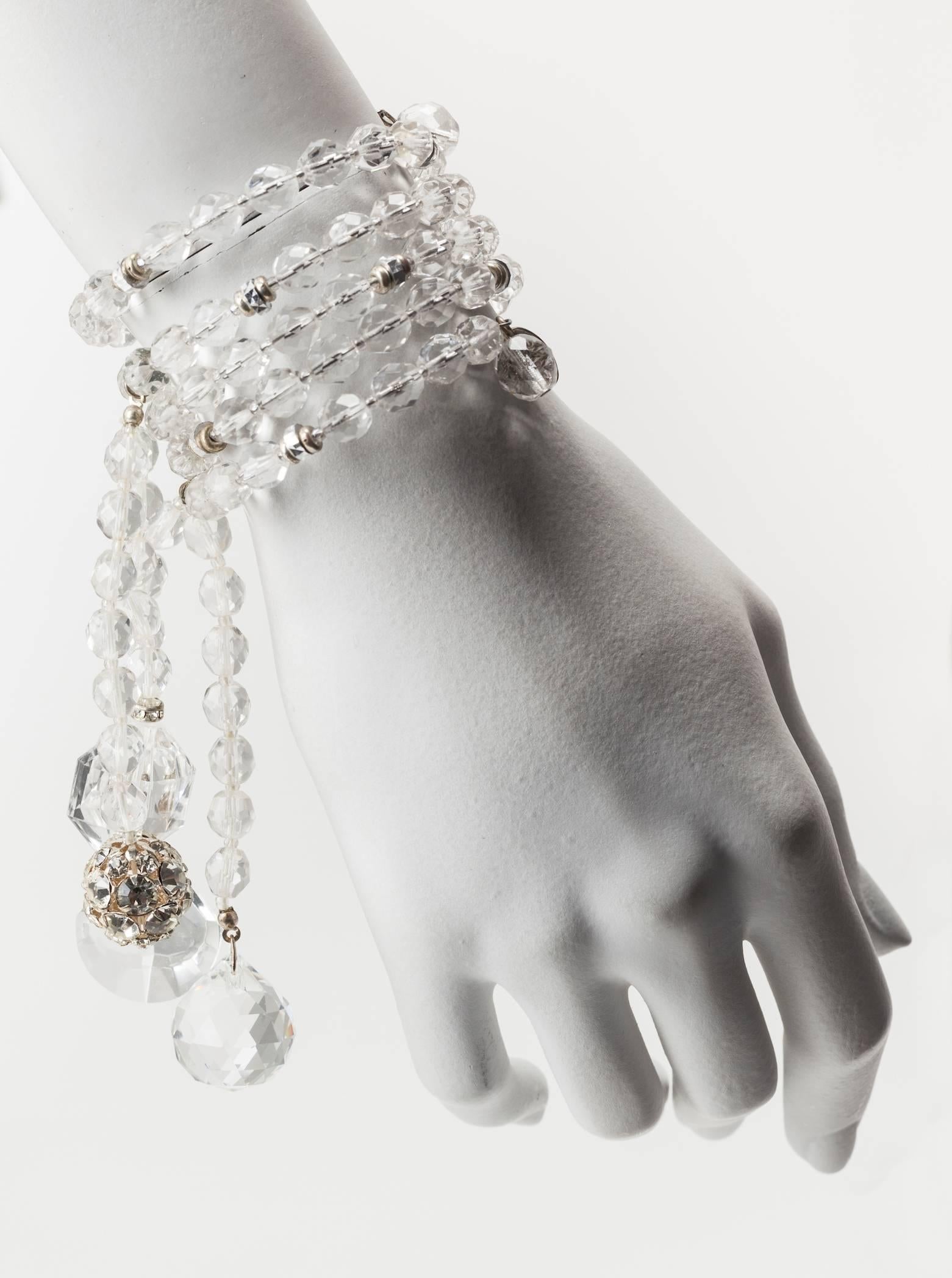 Miriam Haskell - Robe  Bracelet enveloppant dramatique en cristal  en vente 1