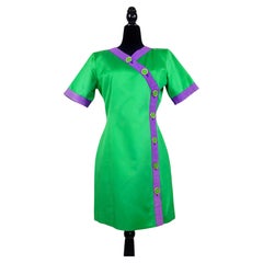 YSL Primavera-Verano 1993: vestido verde con detalles morados