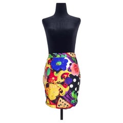 Istante Versace gonna multicolore vintage anni '90