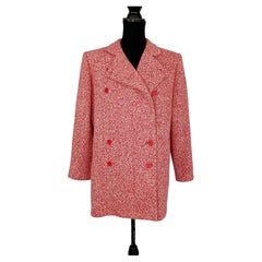 Yves Saint Laurent peacoat in red and white, vintage from the 2000s
