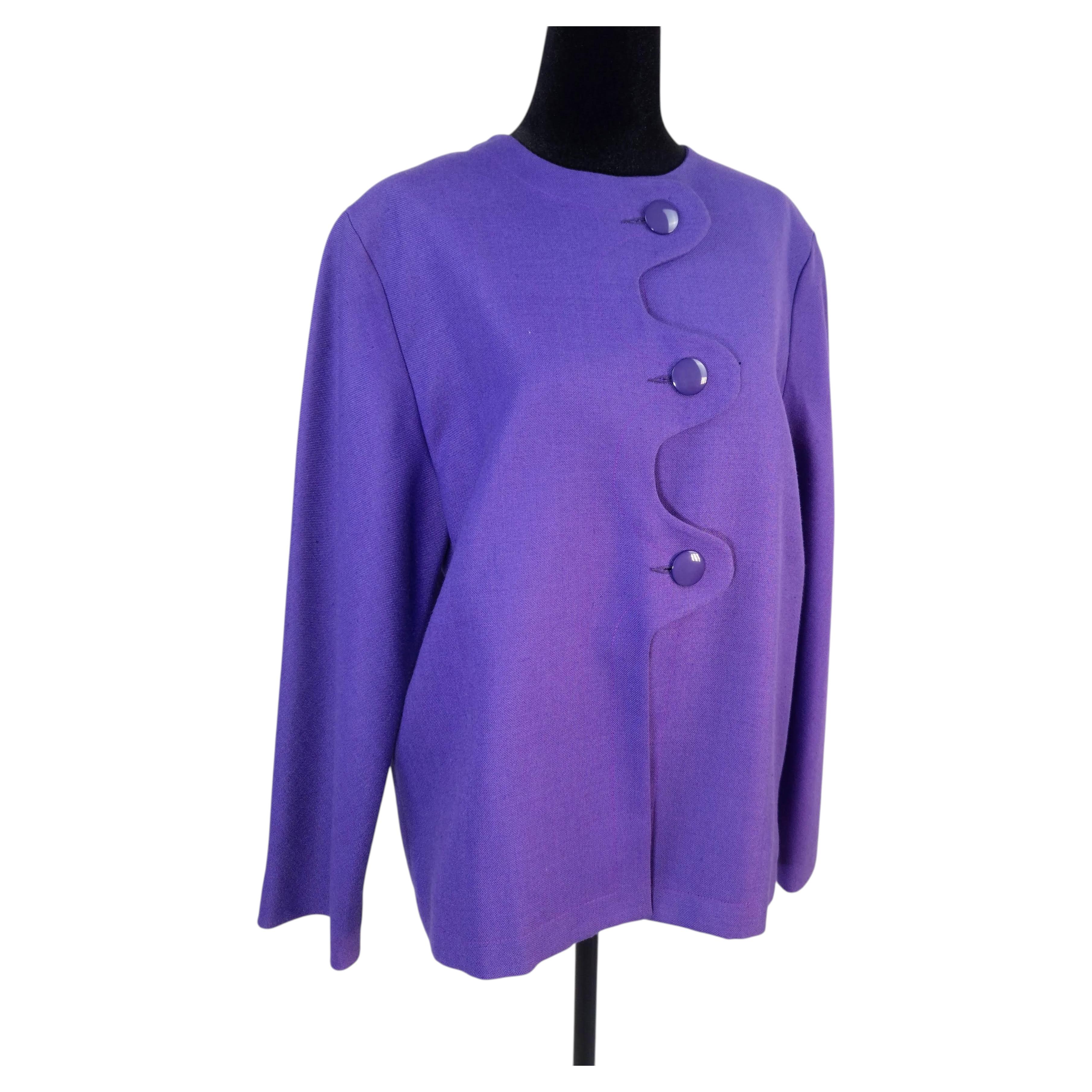 Pre-owned Pierre Cardin Purple Jacket, Vintage 1970s Space Age Style