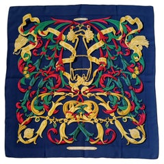 Hermès silk scarf "Le Mors à la Conétable" by Henri d'Origny, 1970