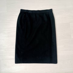 YSL Rive Gauche black skirt with pockets, vintage 1980s