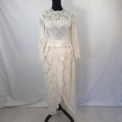 Completo da sposa in pizzo e seta vintage anni 1950