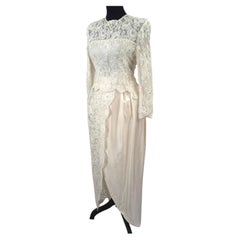 Completo da sposa in pizzo e seta vintage anni 1950