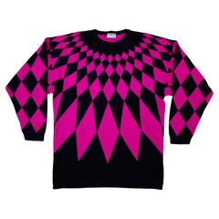 Versace Sport virgin wool sweater with a vintage '80s diamond pattern
