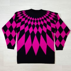 Versace Sport virgin wool sweater with a vintage '80s diamond pattern