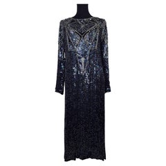 Kleid mit Perlen und Pailletten von Paul-Louis Orrier Paris aus den 80er Jahren