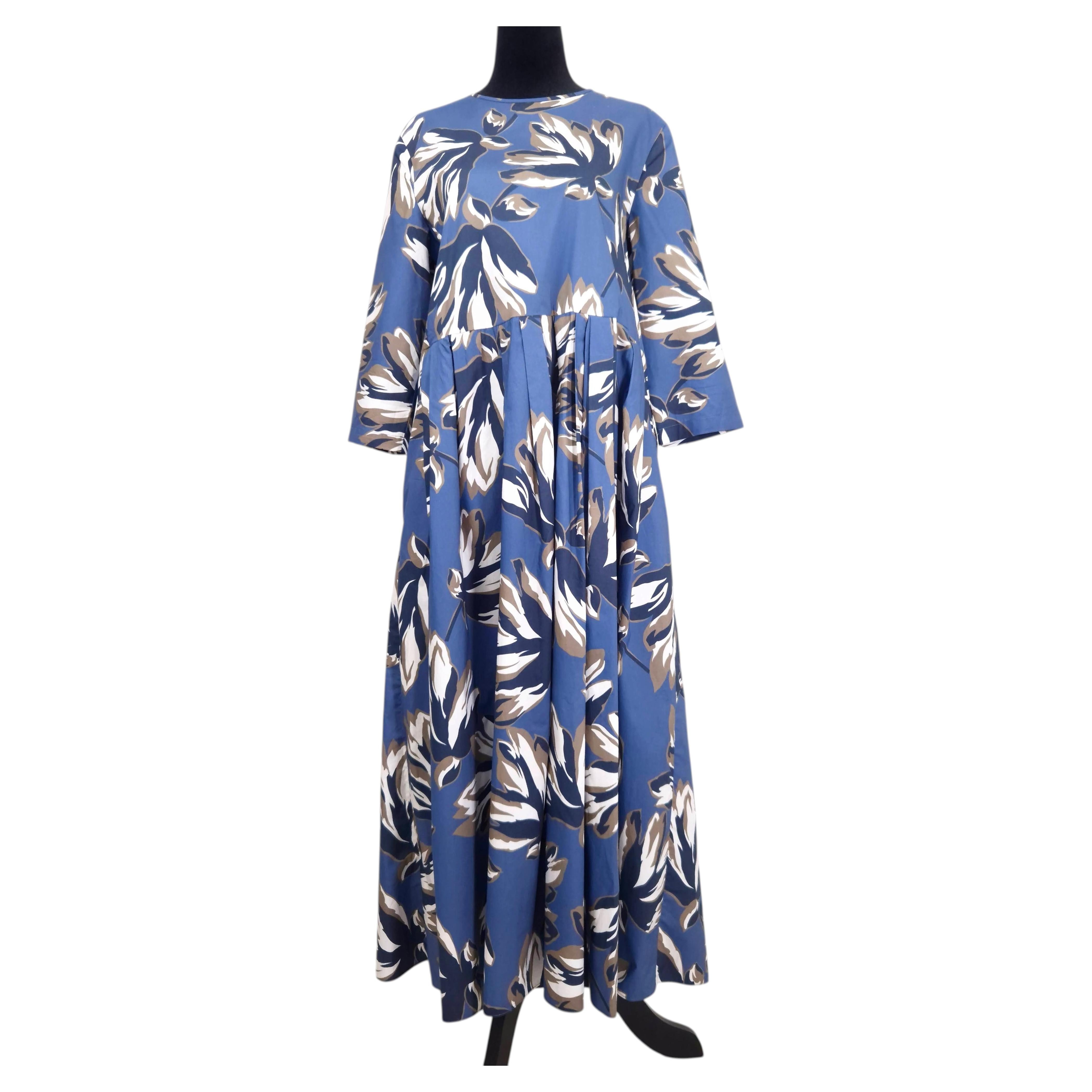 Max Mara light blue floral maxi dress For Sale
