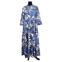 Max Mara light blue floral maxi dress
