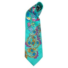 Gianni Versace tie with vintage flags from the 1990s