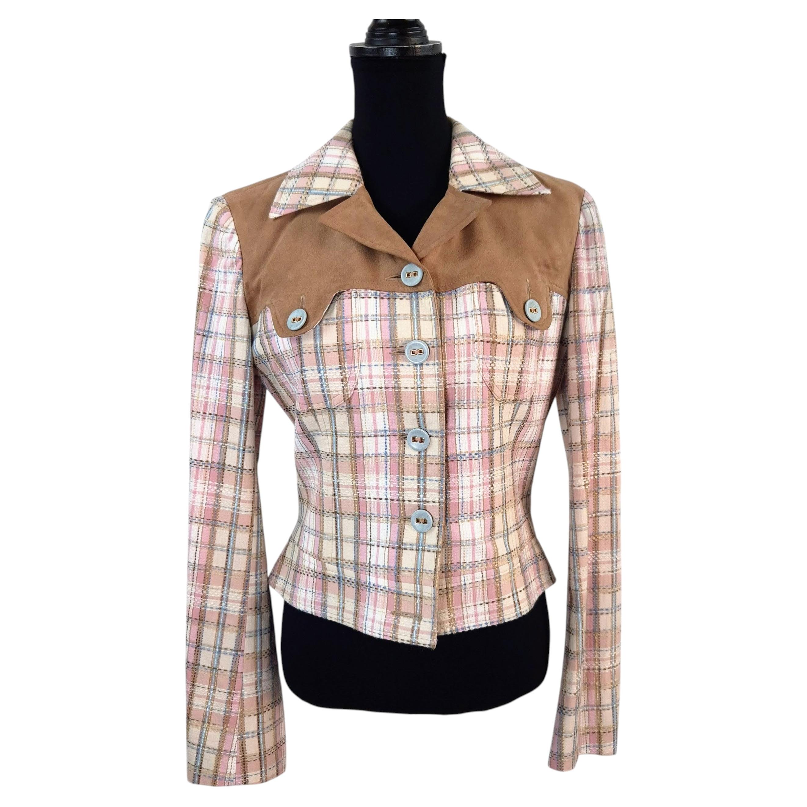 Pink and brown D&G Western-style jacket from the 2000s For Sale