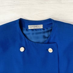 Vestito doppiopetto Givenchy blu anni 1980