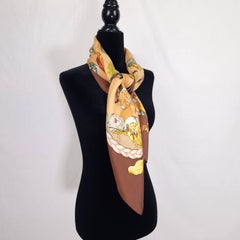 Couvée d' Hermès foulard in seta disegno di Caty Latham vintage 1994