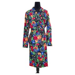 Ungaro Solo Donna Paris: Multicolored floral vintage wool dress from the early 1990s