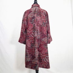 Missoni Women's Burgundy Vintage-Patterned Coat from the 1990s