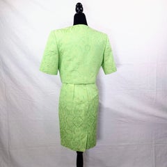 Valentino Miss V light green vintage '80s outfit with skirt and short jacket