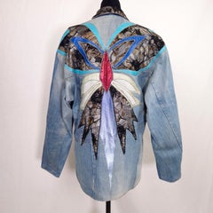 Roberto Cavalli rare denim jacket with vintage '70s appliqués