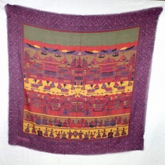 Salvatore Ferragamo oversized wool and silk scarf from the 1990s