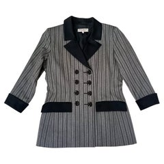 Vintage Yves Saint Laurent double-breasted pinstripe blazer from the 1980s