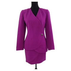 Gianni Versace vintage purple skirt suit from the 1980s