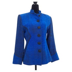 Yves Saint Laurent blue velvet jacket, "Variation" collection, early 1990s