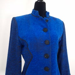 Yves Saint Laurent blue velvet jacket, "Variation" collection, early 1990s