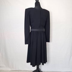 Valentino Night black dress with a vintage 1980s belt