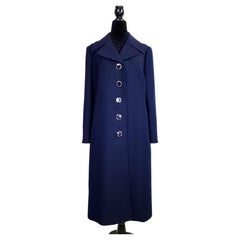Max Mara vintage blue coat from the 1960s in a retro style